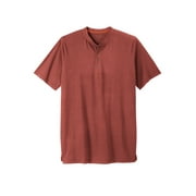 Boulder Creek By Kingsize Men's Big & Tall Heavyweight Longer-Length Short-Sleeve Henley Shirt