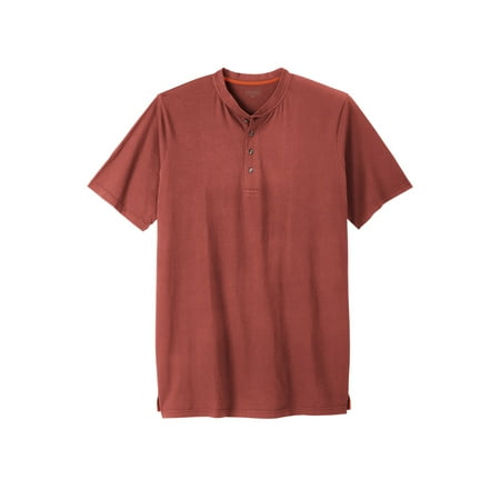Boulder Creek By Kingsize Men's Big & Tall Heavyweight Longer-Length Short-Sleeve Henley Shirt