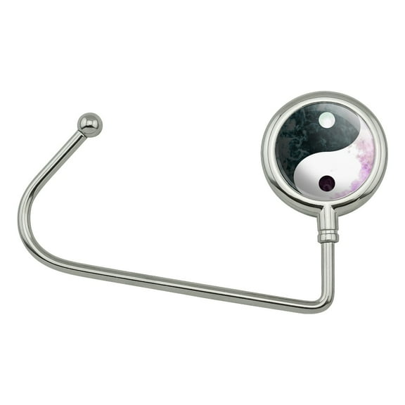 Yin and Yang Chinese Duality Watercolor Symbol Purse Bag Hanger Holder Hook