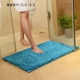 thumbnail image 4 of BadPiggies 15"X23" Soft Microfibre Shaggy Non Slip Absorbent Bath Mat Bathroom Shower Rugs Carpet Machine-Washable for Tub, Shower, and Bedroom (Blue), 4 of 10