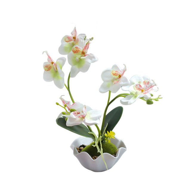 Planta falsa decorativa Yuarrent ornamento decoración hogar oficina café blanco