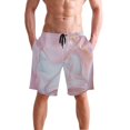 thumbnail image 4 of Dailycode Men's Quick Dry Swim Trunks Beach Shorts Casual Summer Board Shorts with Pockets, Pink Turquoise Lavender Marble, 4 of 8