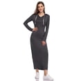 thumbnail image 2 of Danolapsi Women Long Sleeve Pullover Hoodie Dress Stripe Pocket Slim Sweatshirt Casual Maxi Dress, 2 of 9