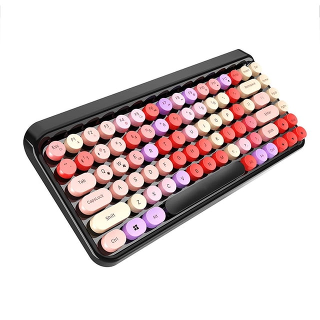 Juego De Ratón Y Teclado Inalámbrico Bluetooth De 2,4G, Tecla Redonda Retro Colorida, Ratón Dpi Ajustable De 3 Para Tabletas De Teléfonos Inteligentes Inevent EL010787-00
