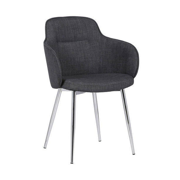 Tammy Contemporary Dining Chair In, Brushed Chrome Grey Dining Chairs