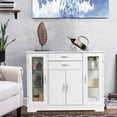 thumbnail image 3 of Costway Buffet Storage Cabinet Console Cupboard W/Glass Door Drawers Kitchen Dining Room, 3 of 10