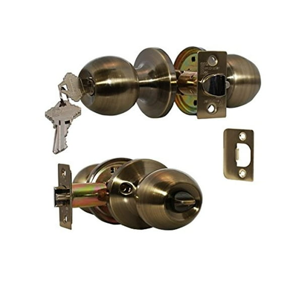 Constructor Chronos Entry Door Knob Handle Lock Set Antique Bronze Finish