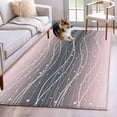 thumbnail image 5 of Area Rug 48×72in, Pink Black Gradient Waves Floor Carpet Living Room Rug, Summer Ocean Wavy Non-Slip Welcome Mat Indoor Rugs for Bedroom Dining Room, 5 of 9