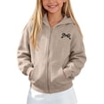 thumbnail image 6 of NAISIBABY Girls Hooded Sweatshirt – Fleece-Lined Long Sleeve Casual Zip-Up Jacket Khaki Size 9, 6 of 8
