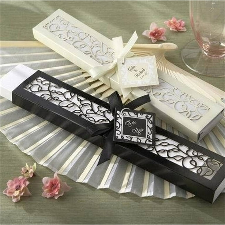 White silk fan wedding favors online