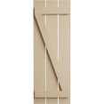 thumbnail image 2 of Ekena Millwork 17 1/2"W x 80"H Rustic Three Board Spaced Board-n-Batten Rough Sawn Faux Wood Shutters w/Z-Board (Per Pair), Primed Tan, 2 of 10
