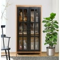 thumbnail image 2 of LuxenHome 47.2" Farmhouse Storage Cabinet with Glass Doors, Tall Pantry Cabinet, Glass Display Cabinet, 2 of 10