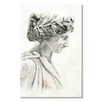 Elephant Stock Greek Statue I Wall Art - Vertical Canvas Wall Art - Living Room Wall Decor - People Canvas - Gray And Beige Decor By Annie Warren - 8" x 12"