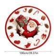 thumbnail image 3 of Christmas Optical Illusion Rug - Santa Claus Quilted Round Mat with 3D Depth Pattern, Non-Slip Holiday Decor for Entryway, Living Room and Bedroom, Xmas Decorations, 3 of 7