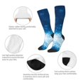 thumbnail image 3 of Naloa Blue Glitter Sparkles Knee Socks, High Socks Long Stretchy Sock Women Knee High Stocking, Long Socks for Women, 3 of 6