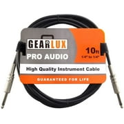Gearlux Instrument Cable, Black, 10 Foot