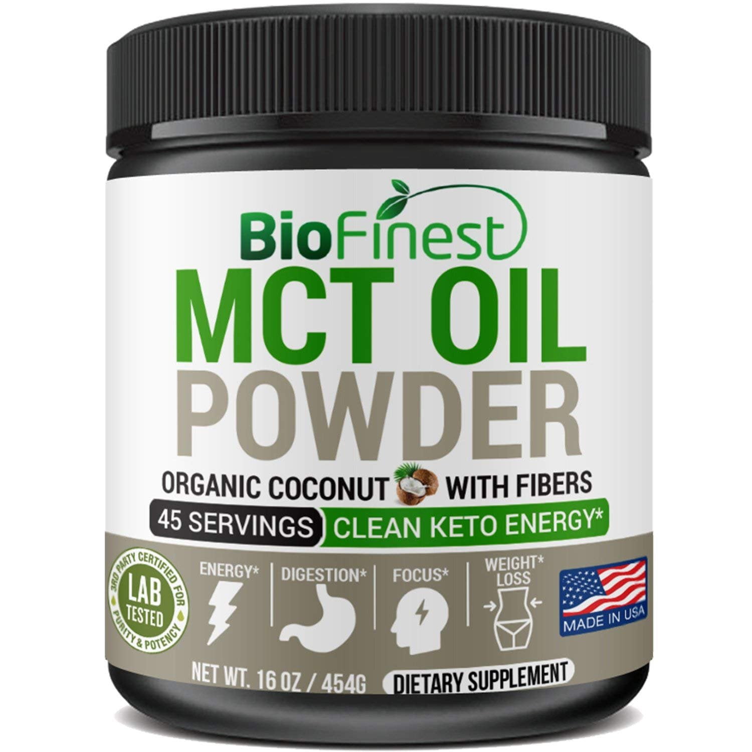 Biofinest MCT Oil Powder with Fiber For Keto Diets 0g