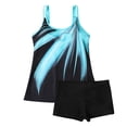 thumbnail image 3 of Generic Women Plus Size Swim Suits Printing Modest Ruched Swimsuits Two Piece Tankini Tops with Shorts Swimwear, 3 of 5