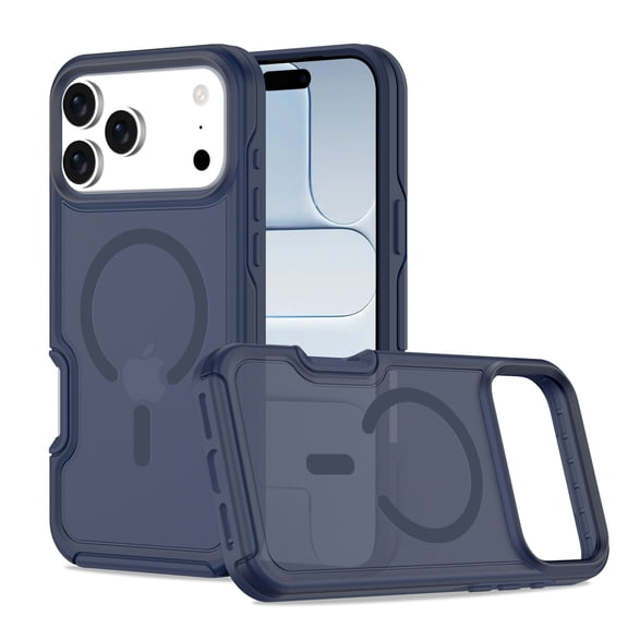 Dteck for iPhone 16 Pro Max Case, Heavy Duty Protection Magnetic Case Compatible with MagSafe Accessory Wireless Charging Hard Matte Back Cover, Darkblue