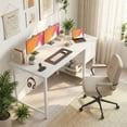 thumbnail image 6 of CONCETTA 47in Small Computer Desk with 2 Drawers, Side Headphone Hook, Writing Work Study Desk for Home, White, 6 of 8