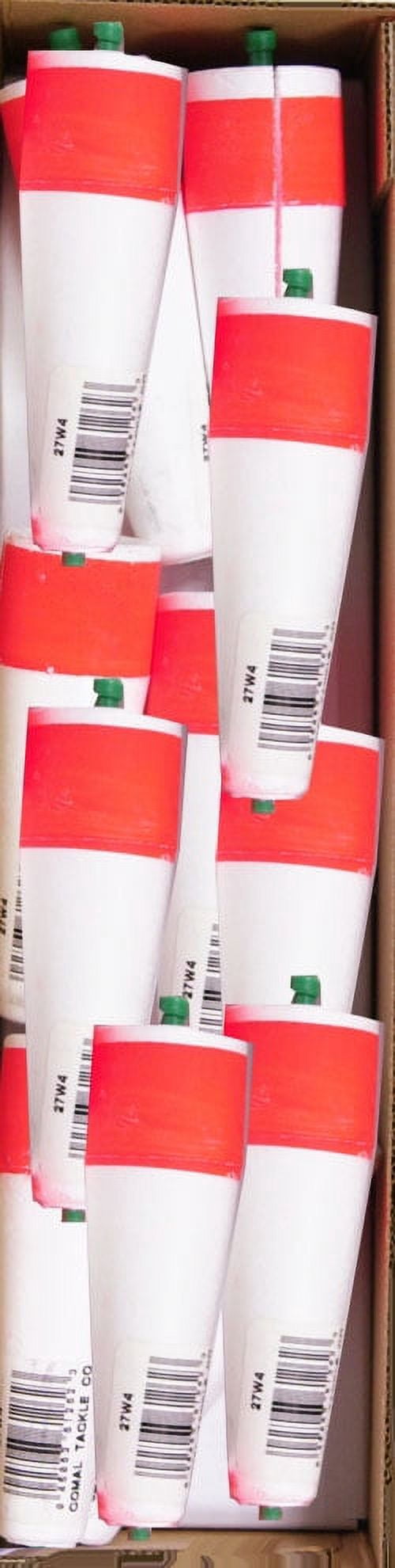 (6 pack) Comal Weighted Popping Fishing Float, Red/White, 4-inch