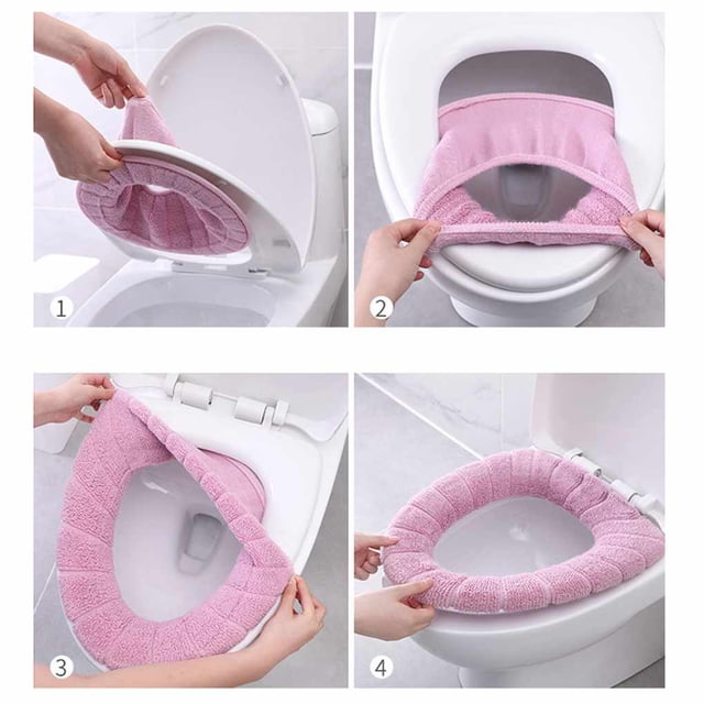 Bearachild 2020 nueva cómoda cubierta de asiento de inodoro de terciopelo Coral para baño, cubierta de inodoro de invierno, alfombrilla lavable para Type10 NO10 Bearachild JJ17704-03