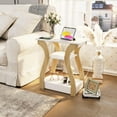 thumbnail image 5 of End Tables Living Room, Cherry End Table with Charging Station, Nightstand for Bedroom, 3 Tier End Table with Storage Shelf for Living Room(White), 5 of 9