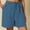 Blue, variant on DuoJiaJ Women Fashion Casual Shorts Drawstring Pull On Short Comfy Elastic High Waist Loose Shorts Women Summer Shorts Gray M
