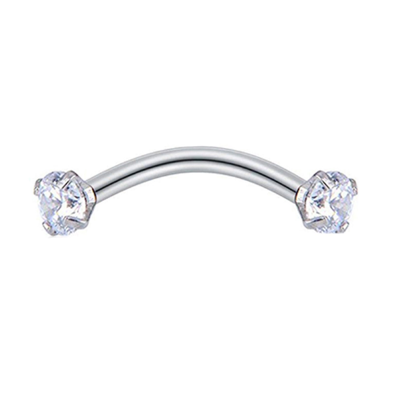 JANGSLNG Eyebrow Ring Cubic Zirconia Wear-resistant Steel Body Piercing Jewelry Barbell for Women