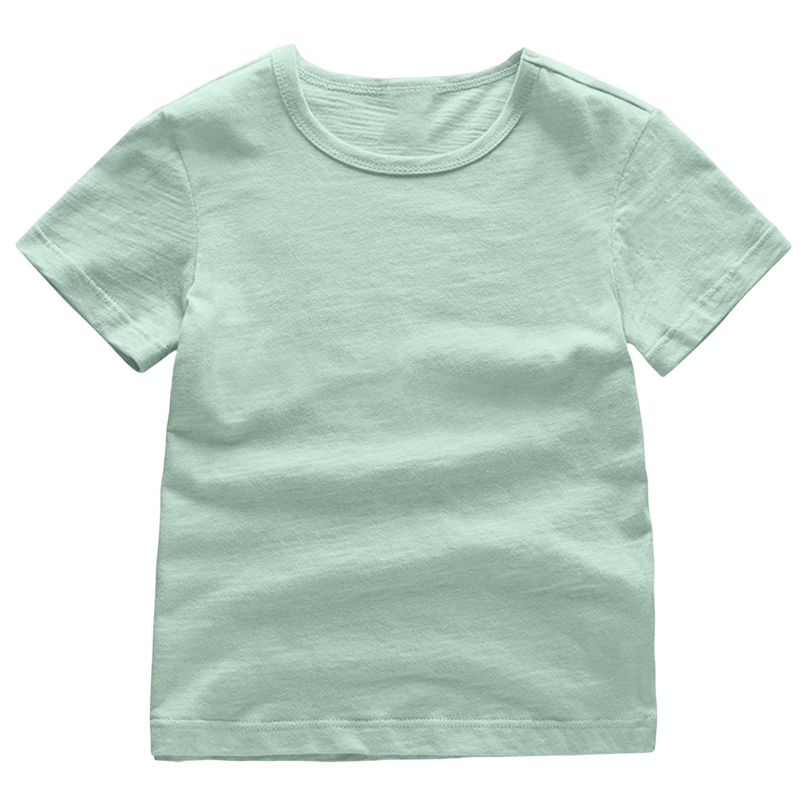 Fgnfyis Boys T Shirts Soft Kids Tee Breathable Basic Short Sleeve Shirt for Girls and Boys Comfortable Casual Round Neck Top for Children Girls Tops Mint Green 11-12 Years