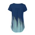 thumbnail image 4 of CHOK T-shirt Blouse à Manches Courtes Irrégulières Col Rond Imprimé Boutons pour Femmes Grande Taille en Solde, 4 of 7
