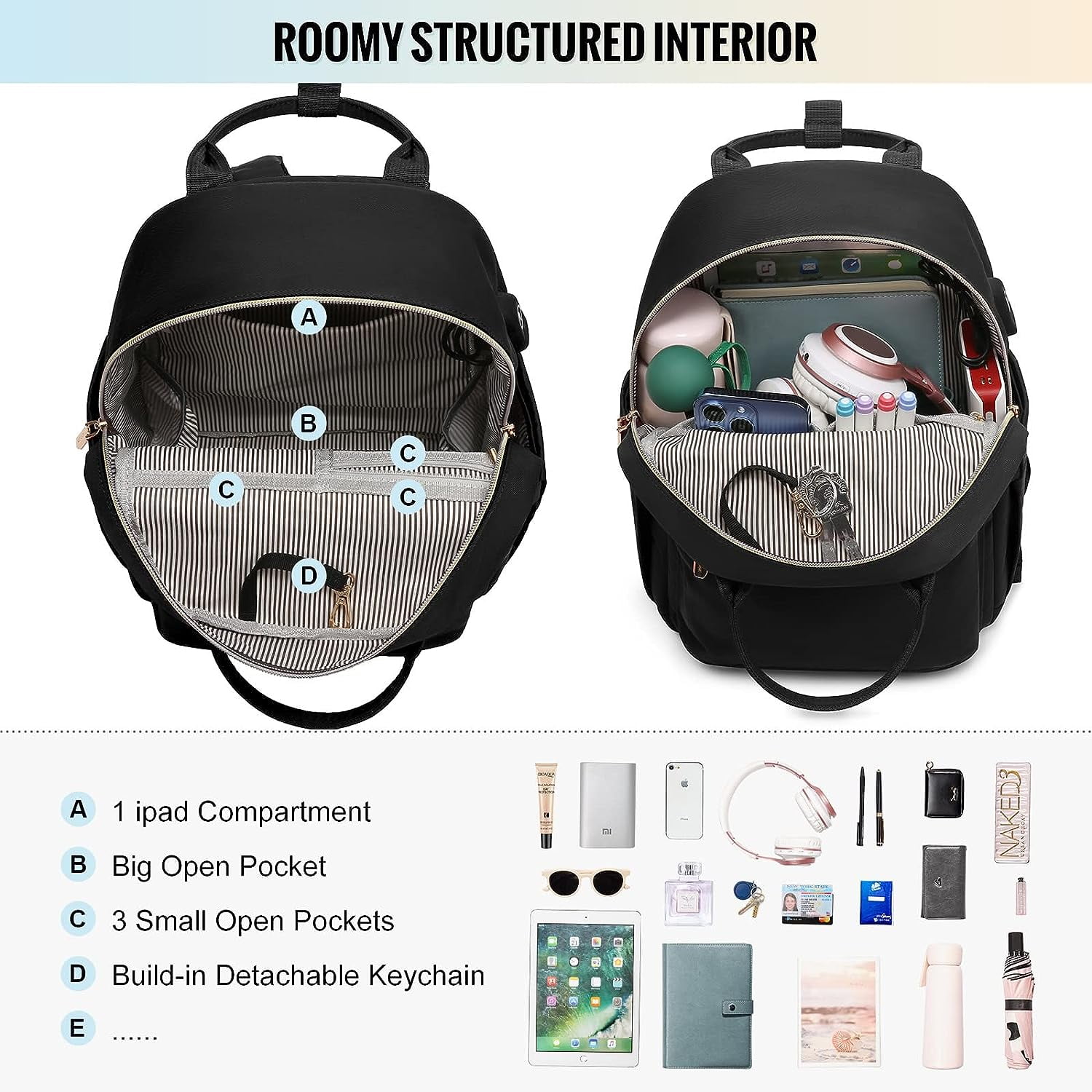 Lovevook Mini Backpack Purse for Women, Small Backpack Cute Fashion Daypack with USB Charging Port for Work Travel Daily Shopping Dating