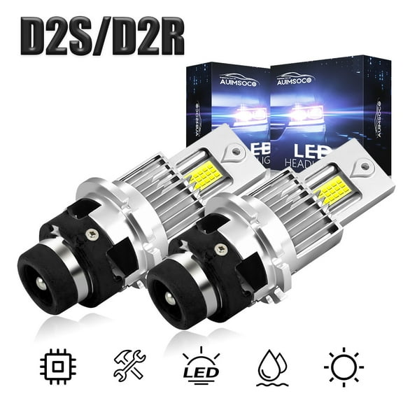 PAIR 6000K D2S D2R D2C LED Car Light Bulbs Factory Headlight HID Replacement WhiteHigh Power Lamps Easy Install