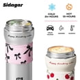 thumbnail image 6 of Sidagar 25 fl oz Stainless Steel Insulated Water Bottle with Handle, Leakproof Straw Lid, Silver Bow, 6 of 7