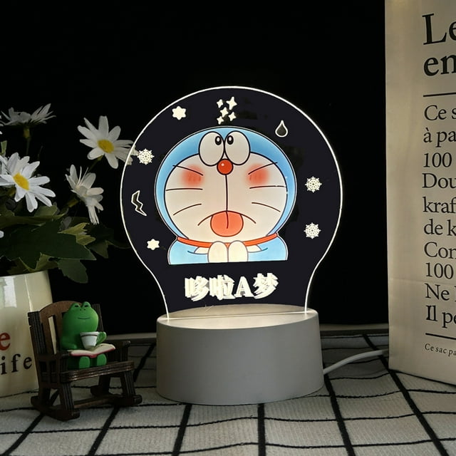 Luz nocturna Doraemons LED 3D que cambia de color para niños