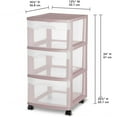 thumbnail image 2 of Sterilite 3 Drawer Cart - Pink, 2 of 5