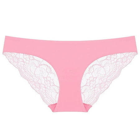 vbnergoie Women s Breathable Underwear Lace Ice Silk Low Waist Briefs Vintage Japanese Panties Woman Lingerie Fishnet