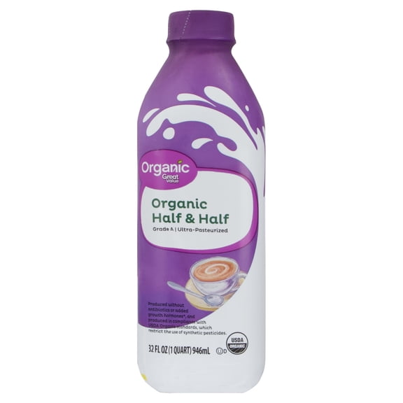 Great Value Organic Half and Half, 32 fl oz