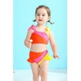 thumbnail image 2 of Younger Tree Little Girls Two Pieces Swimsuit Color Block Stripe Swimwear Summer Beach Bathing Suit for 5-6T, 2 of 8