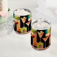 thumbnail image 2 of Yayeee 2 Pack Qtip Holder Bathroom Cotton Swab Canister with Lid Clear Dispenser Set, Art Cocktails, 2 of 6