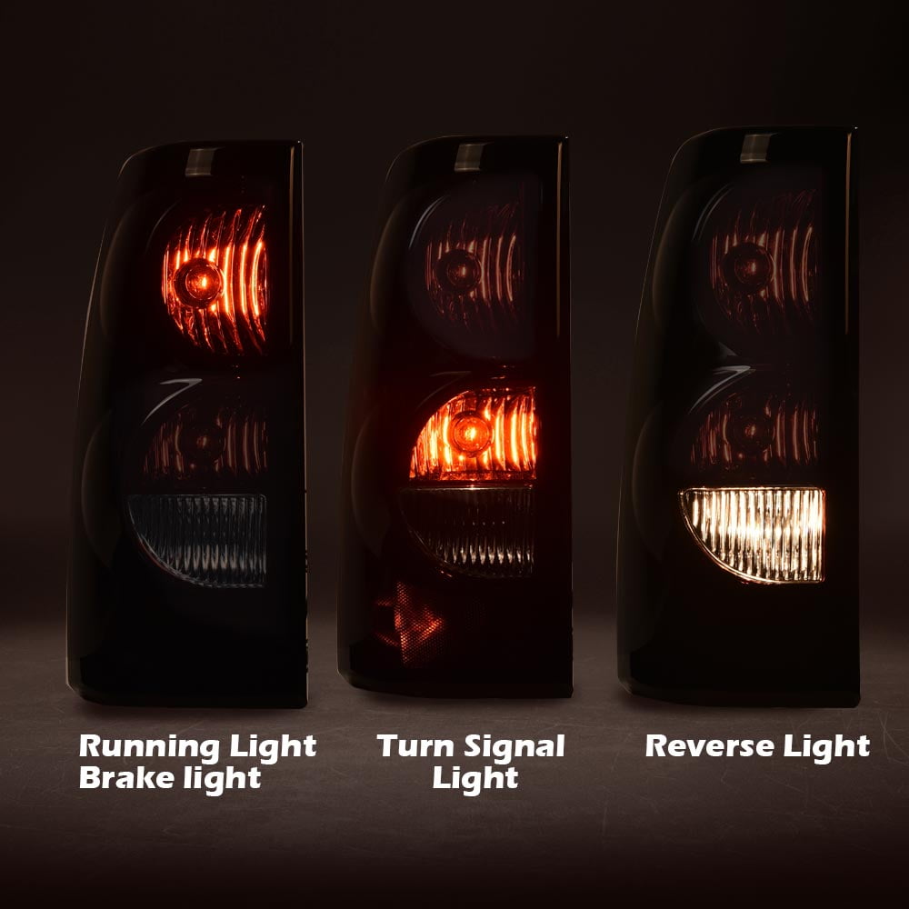 PIT66 Tail Lights Assembly, Fit for 99-06 Chevy Silverado 1500 2500/01-06 Silverado 3500/99-02 GMC Sierra 1500 2500/01-02 Sierra 3500/Smoke Lamps Left Driver Side And Right Passenger Side