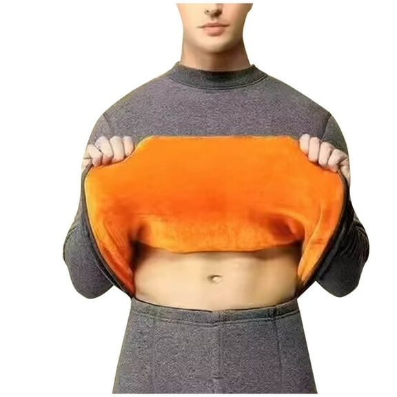 gakvbuo Thermal Tops for Men Long Sleeves High Elasticity Keep Warml Underwear Tops Undershirt for Women Cotton Warm Base Layer Thickened Underwear Male Thermal Underwear Tops