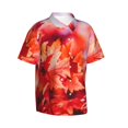 thumbnail image 2 of Daiia Autumn Maple Leaves Hawaiian Shirt for Men Gentle Cotton Regular Short Sleeve Casual-Large, 2 of 9