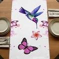 thumbnail image 5 of Table Runners 108 Inches Long Dress Scarves, Pink Flower Farmhouse Coffee/Dining/Kitchen Table Runner for Living Room, Spring Floral Butterflies Elegant Pastoral Birds 13x108 Inch, 5 of 9