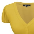thumbnail image 2 of YEMAK Women's Short Sleeve Cropped Bolero Button Down Cardigan Sweater HB2137-HON-2X, 2 of 11