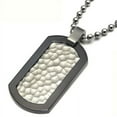 thumbnail image 2 of Titanium Kay Black Titanium Hammered High Polish Finish Military Style Dog Tag Pendant with 22" Bead Chain, 2 of 4
