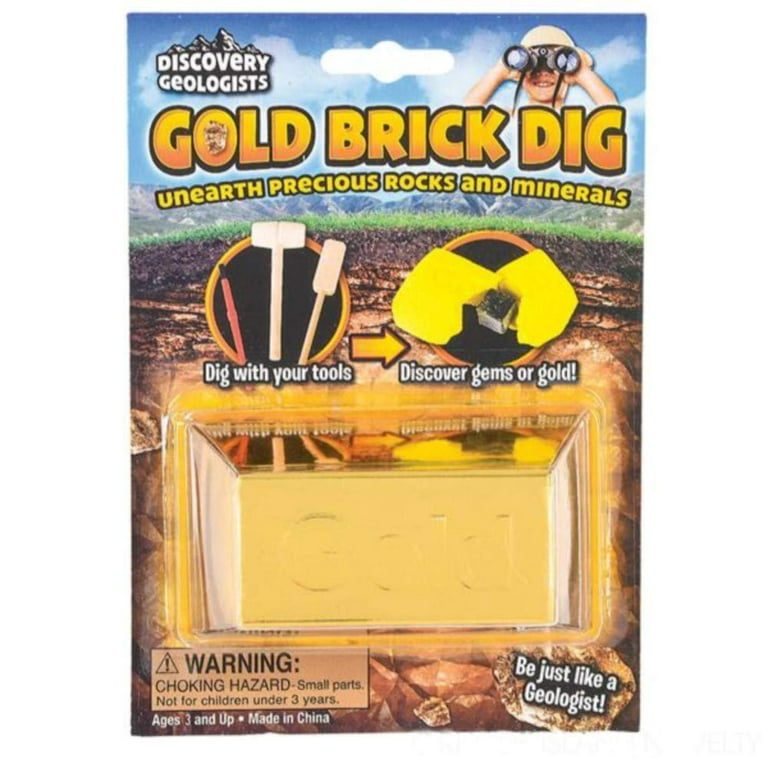 GOLD BRICK DIG OUT - 8.25 MINING KIT SCIENCE EXPLORATION KIT EXCAVATING  GOLD KIT GEOLOGIST TO BE KIT 