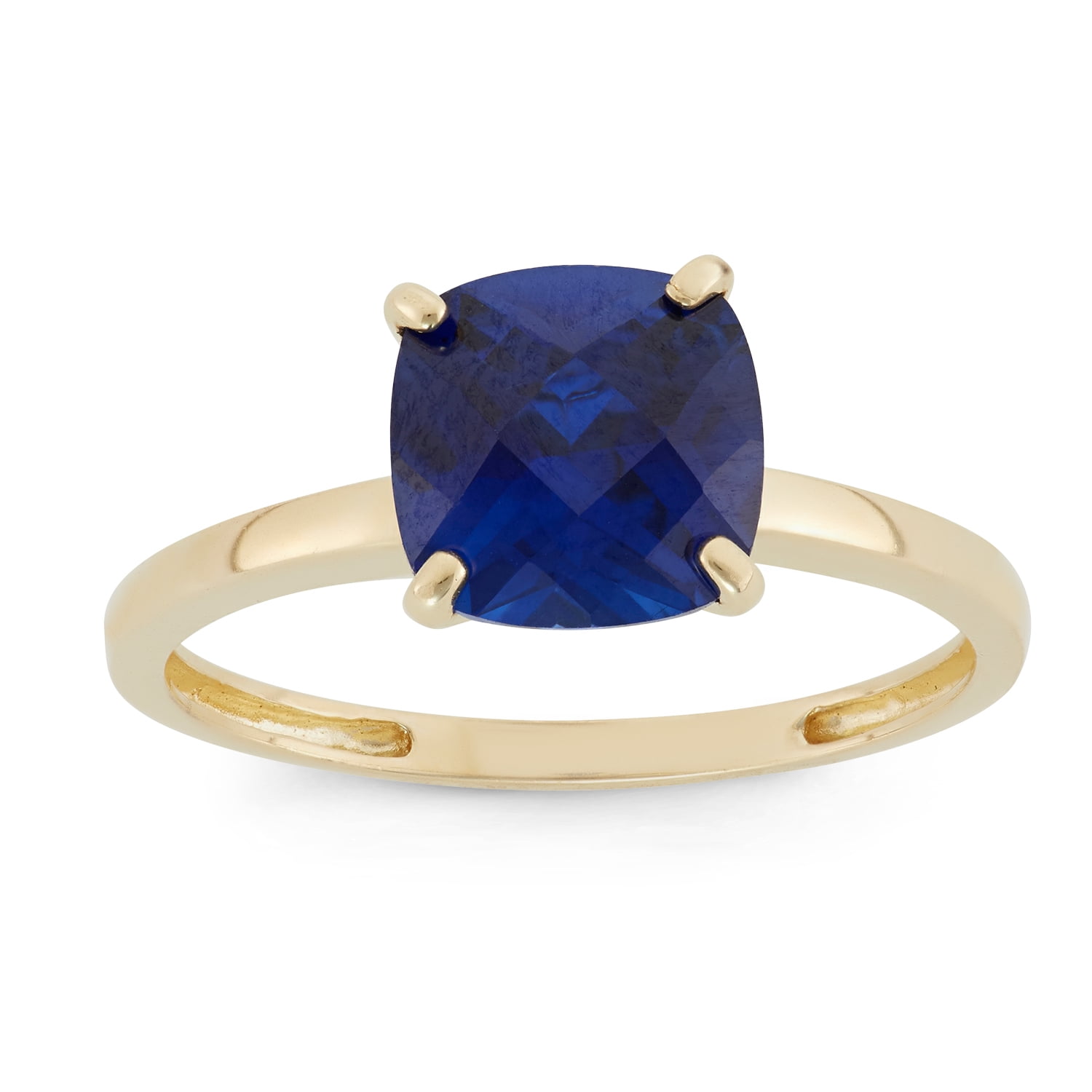 10k gold cushion cut gemstone ring - Walmart.com