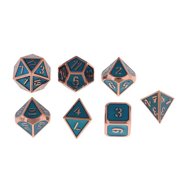 Juego Polihédricos 7pcs / Set Multi-sided D8 D10 D20 Para \u0026 D\u0026D Juego De Roles Juego De azul real Baoblaze Dados poliédricos