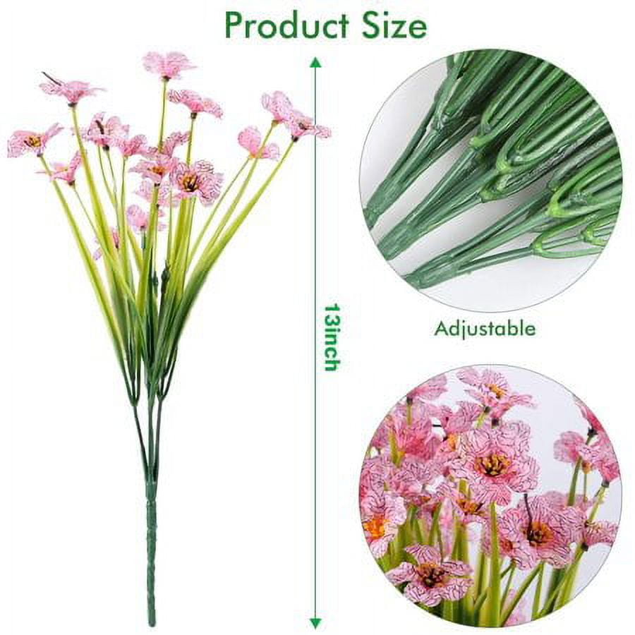 20 Bundles Artificial Outdoor Flowers UV Resistant Fake Flowers No Fade Faux Plastic Greenery Shrubs Garden Porch Window Box Decorating